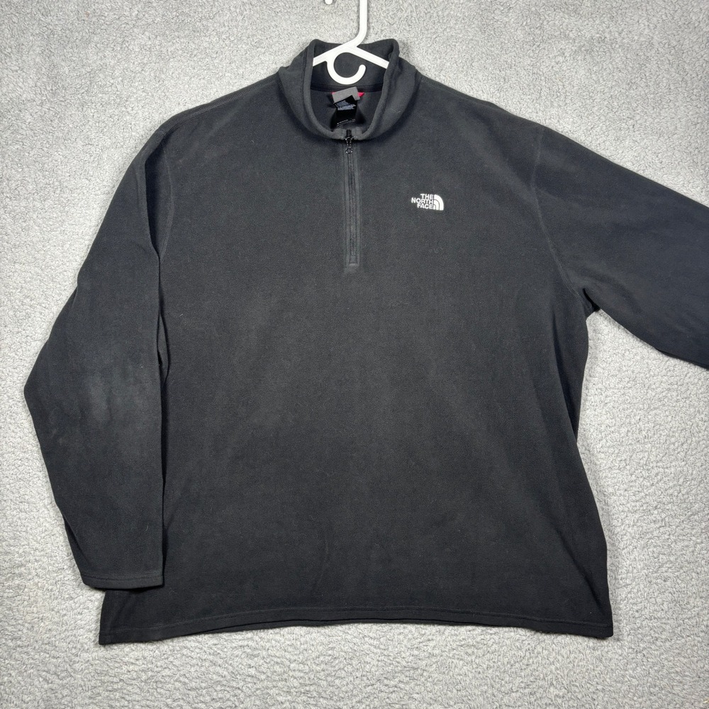 The North Face Mens XXXL Black TKA 100 Quarter Zip Fleece Pullover Sweater